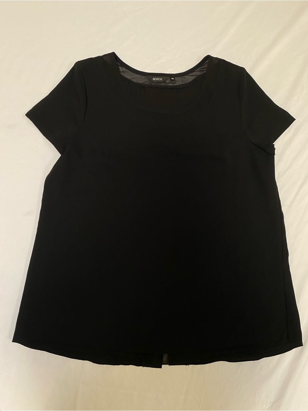 BOSCH Black Short Sleeve Scoop Neck Blouse